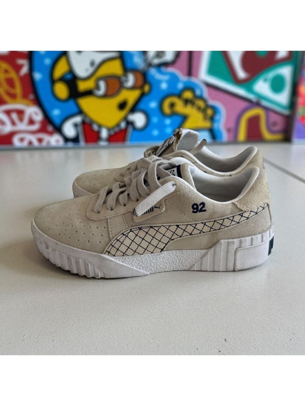 PUMA X Selena Gomez Beige Suede Platform Sneakers Size 7